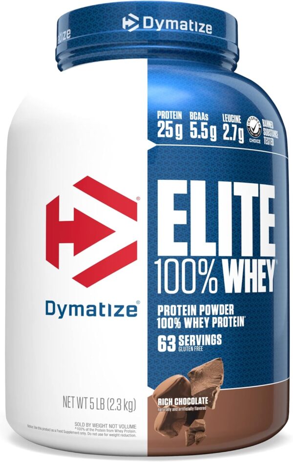 Dymatize Elite 100 Whey Protein Powder 25g Protein 55g BCAAs