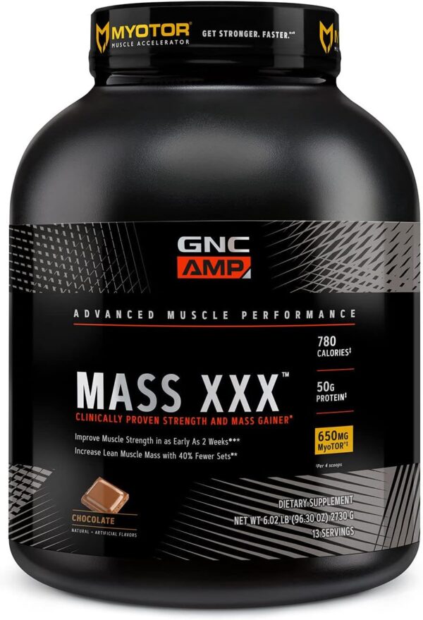 GNC AMP Mass XXX with MyoTOR Protein Powder Targeted