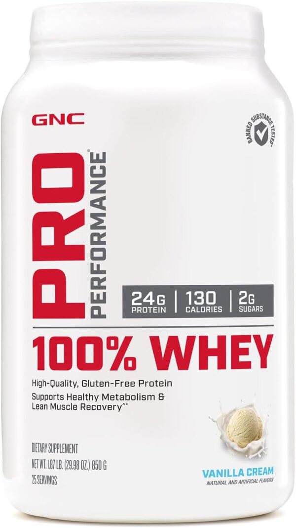 GNC Pro Performance 100 Whey Protein Powder Vanilla Cream