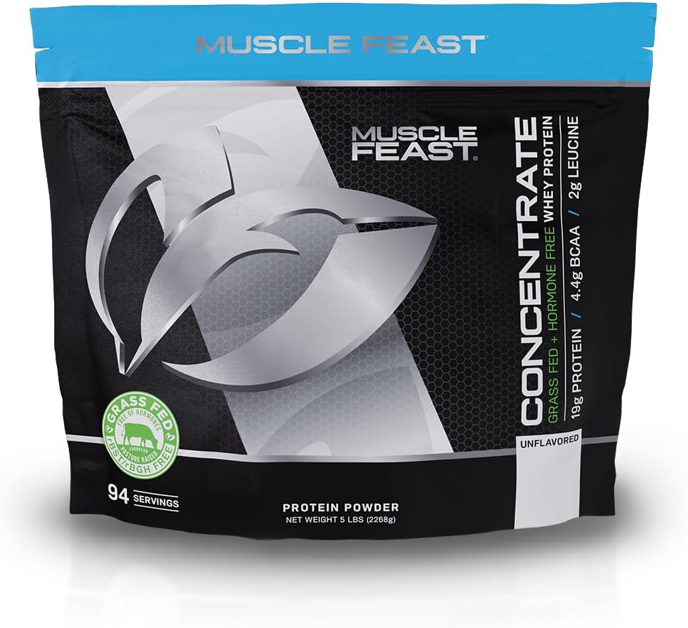 Muscle Feast Grass Fed Whey Protein Concentrate Powder All Natural Hormone