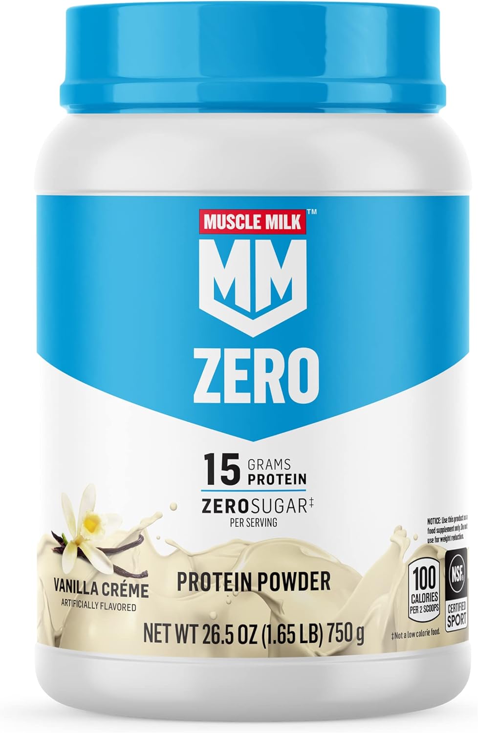 Muscle Milk ZERO 100 Calorie Protein Powder Vanilla 15g Protein