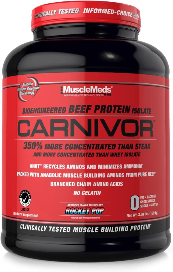 MuscleMeds CARNIVOR Beef Protein Isolate Powder Muscle Building Recovery Lactose