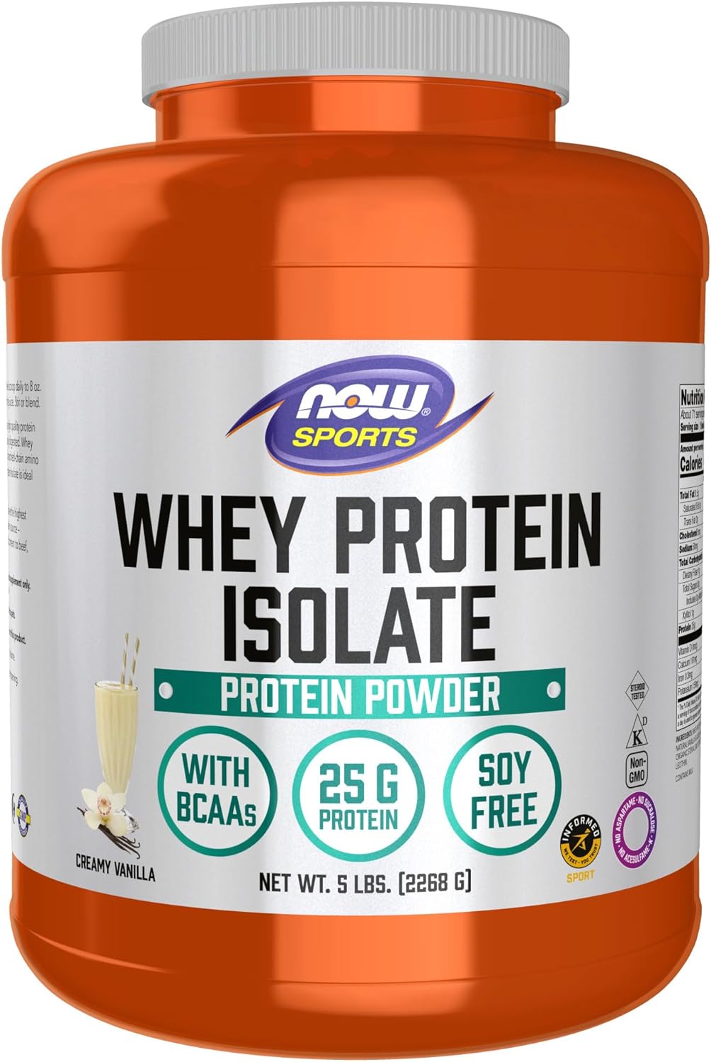 NOW Sports Nutrition Whey Protein Isolate 25 g With BCAAs