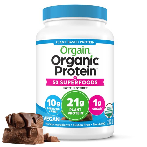 Orgain Organic Vegan Protein 50 Superfoods Powder Creamy Chocolate