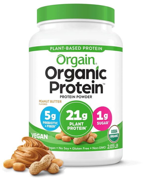 Orgain Organic Vegan Protein Powder Peanut Butter 21g Plant