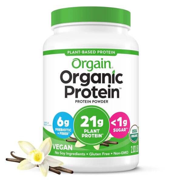 Orgain Organic Vegan Protein Powder Vanilla Bean 21g Plant