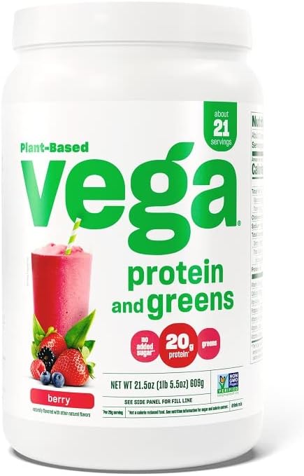 Vega Protein and Greens Protein Powder Berry 20g Plant