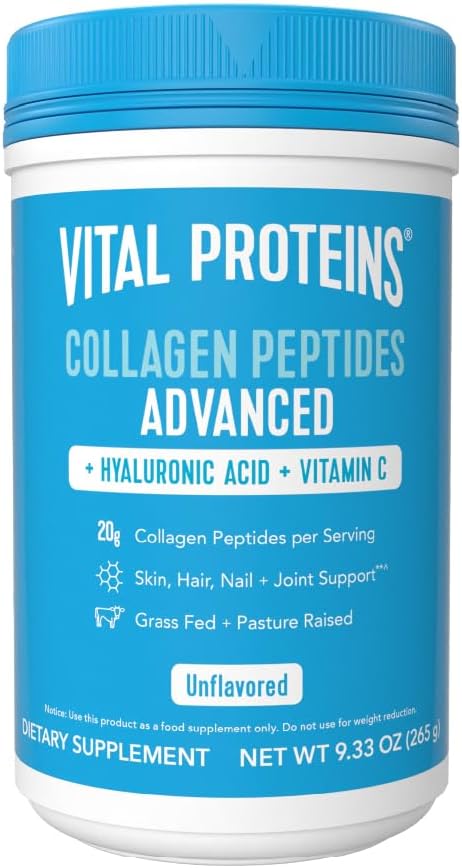 Vital Proteins Collagen Powder Supplement Hydrolyzed Peptides with Hyaluronic Acid